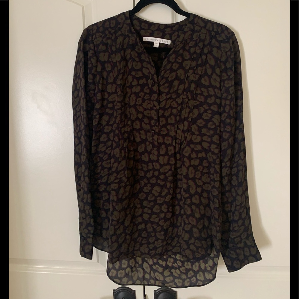 Veronica Beard Blouse - black, green, and red